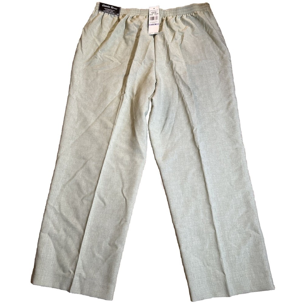 Alfred Dunner Classic Fit Women’s Sage Pants Proportioned Short 18 NWT